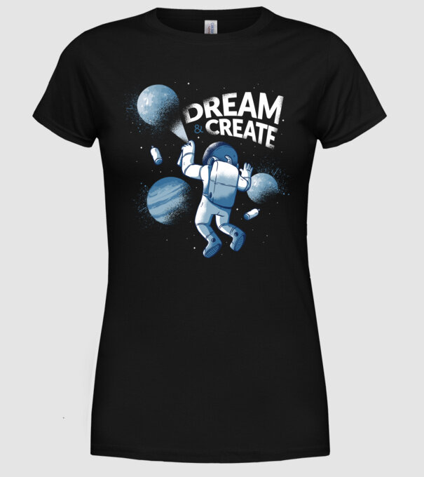 Graffiti Astronaut model negru pe tricou