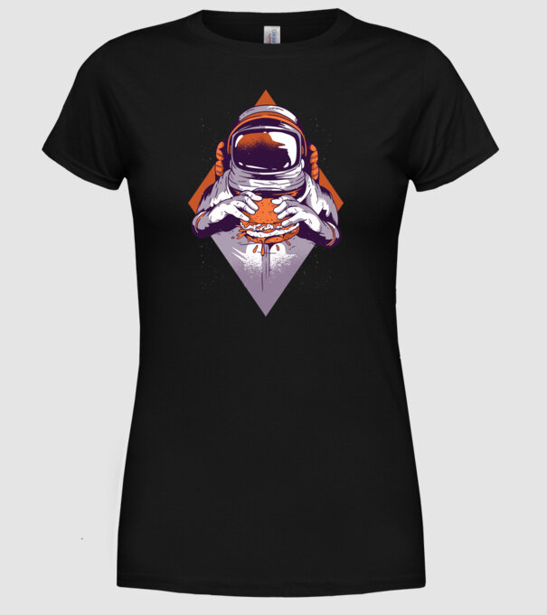 Hamburger Astronaut model negru pe tricou