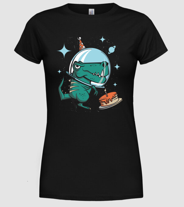 Astronaut T-rex Ziua de naștere model negru pe tricou