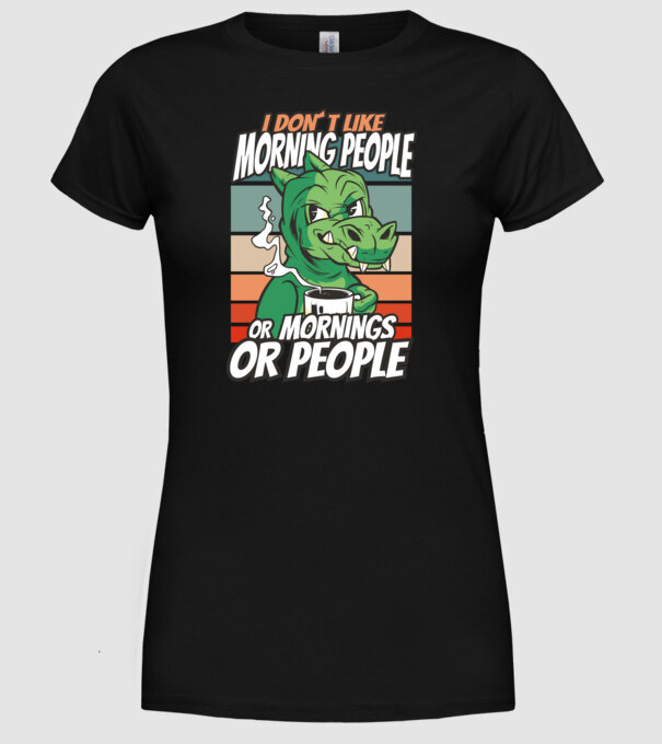 Urăsc diminețile și oamenii antisocial model negru pe tricou