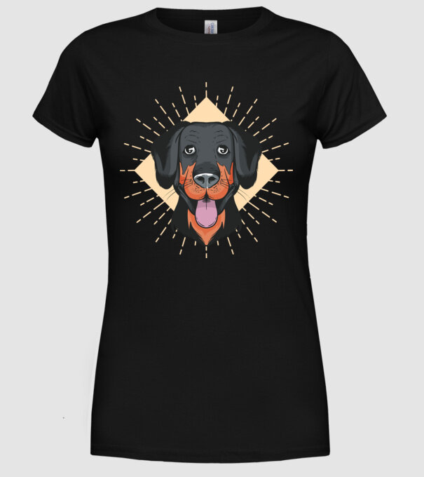 Cap Câine amuzant model negru pe tricou