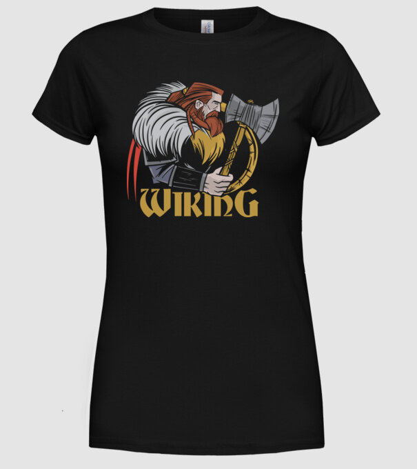 Viking model negru pe tricou