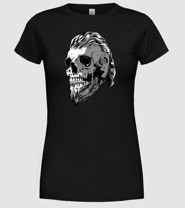 Craniu Viking model negru pe tricou