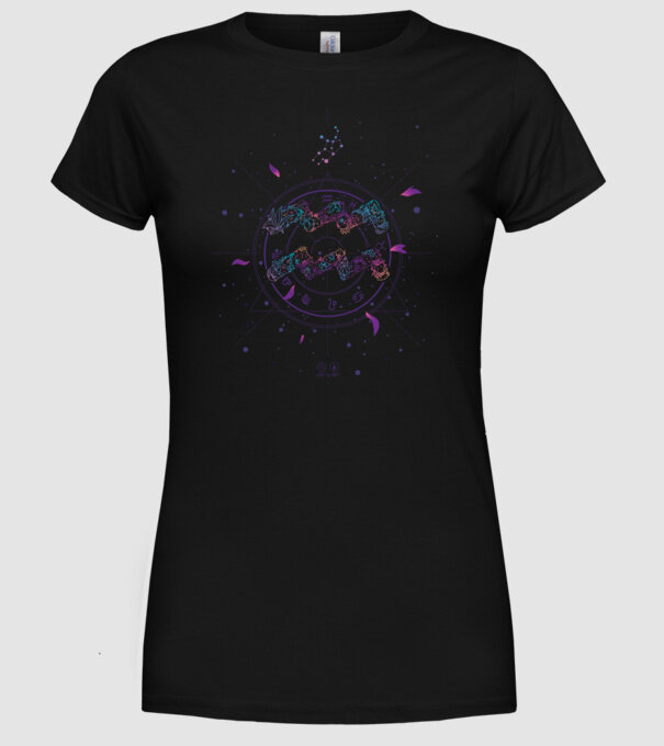 Aquarius Zodiac model negru pe tricou