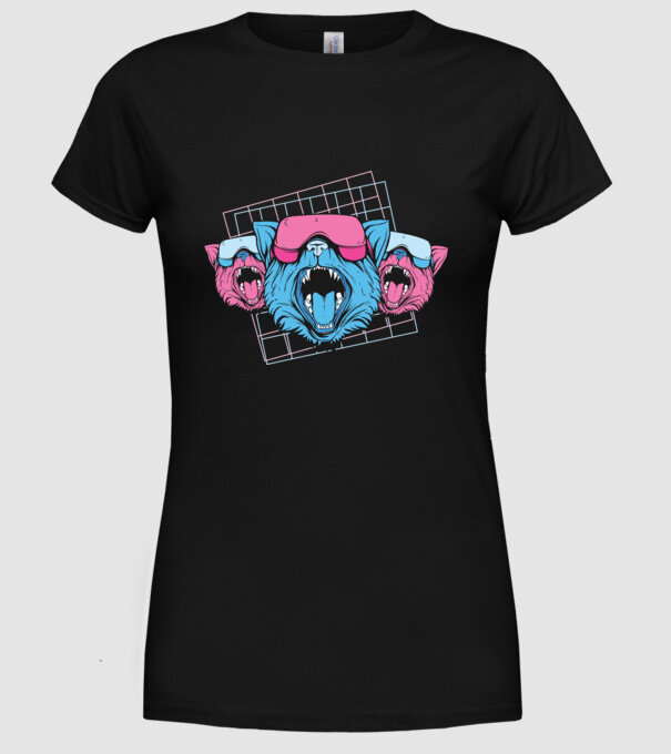 Pisicuțe VR model negru pe tricou