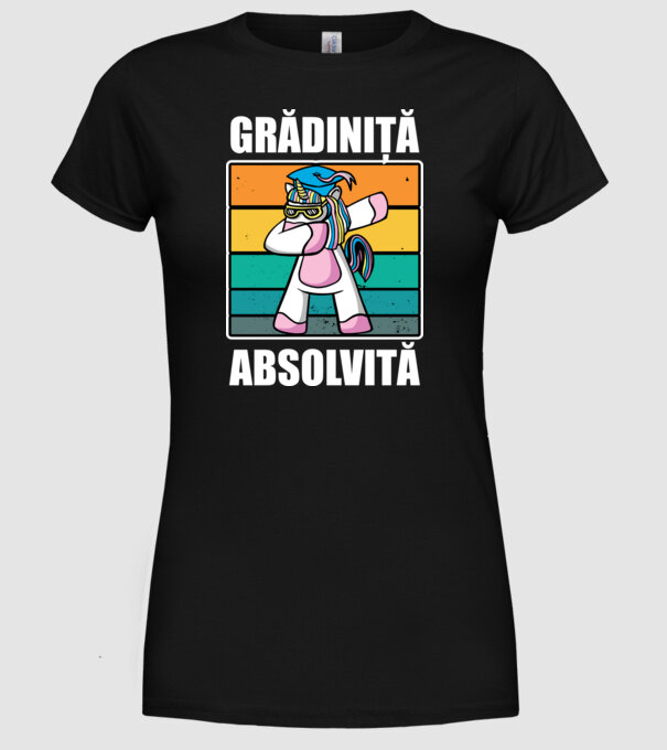 Absolvită grădiniță model negru pe tricou