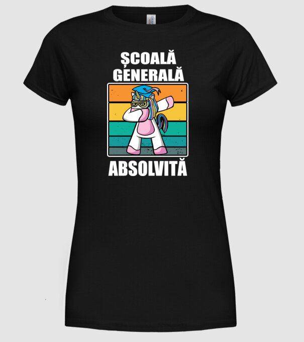 Absolvită școală generală model negru pe tricou