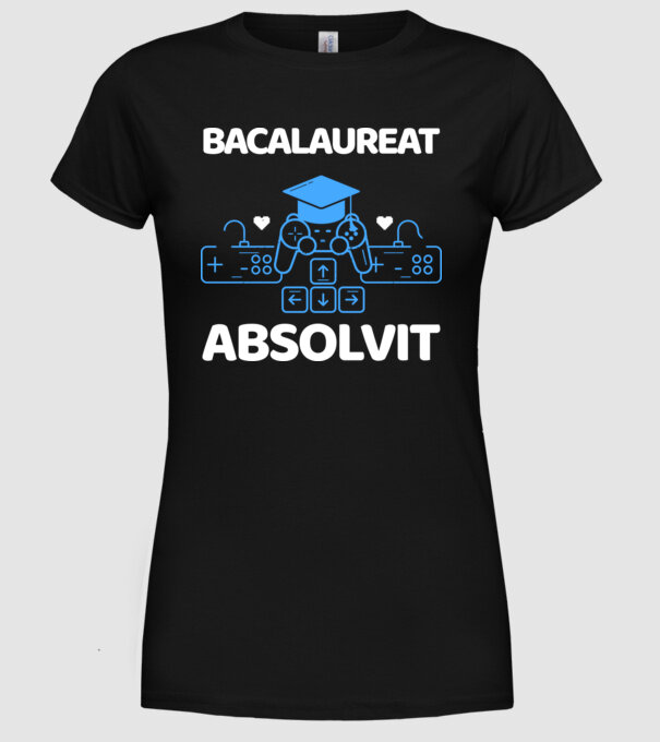 Bacalaureat absolvit model negru pe tricou