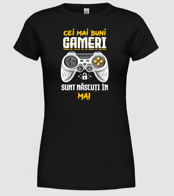 cei mai buni gameri sunt născuți în mai model negru pe tricou