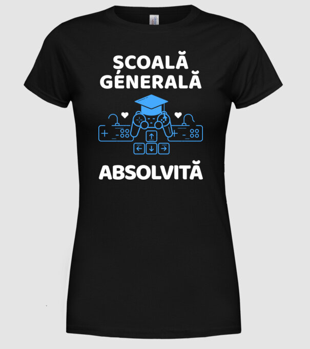Școală generală absolvită model negru pe tricou