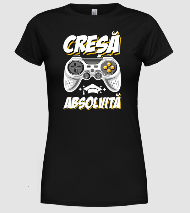 Gameri şcoală Creșă model negru pe tricou