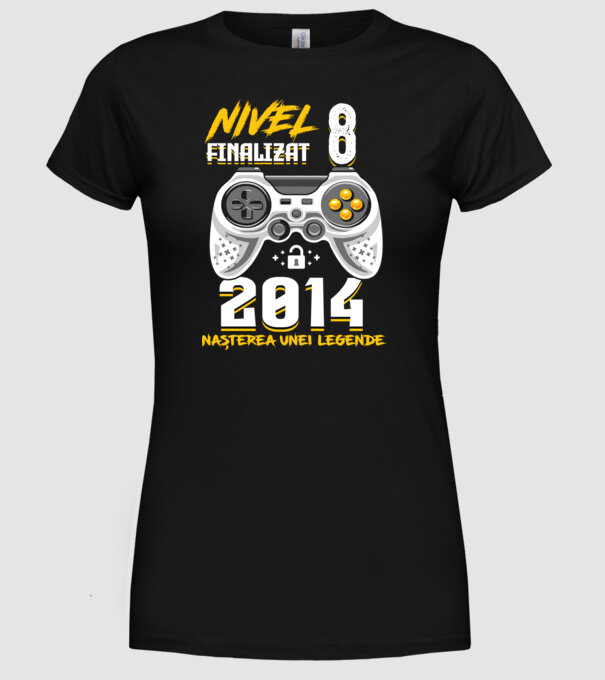 Nivel 8 finalizat. 2014 nașterea unei legende model negru pe tricou