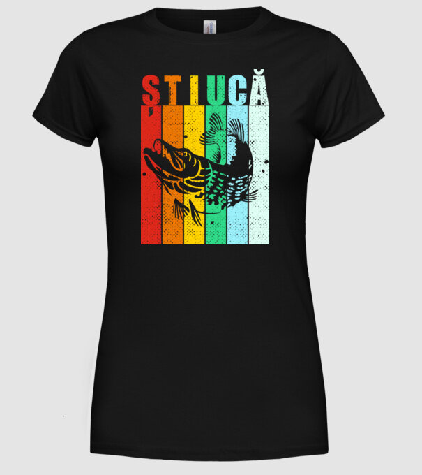 știucă model negru pe tricou