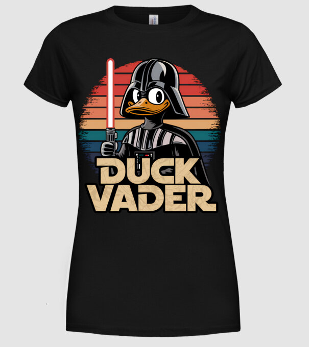 Duck Vader model negru pe tricou