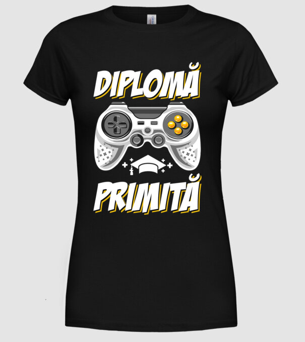 Gameri şcoală Diplomă model negru pe tricou