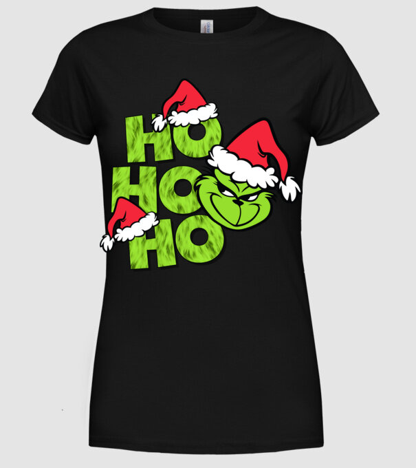 Ho Ho Ho - Grinch model negru pe tricou