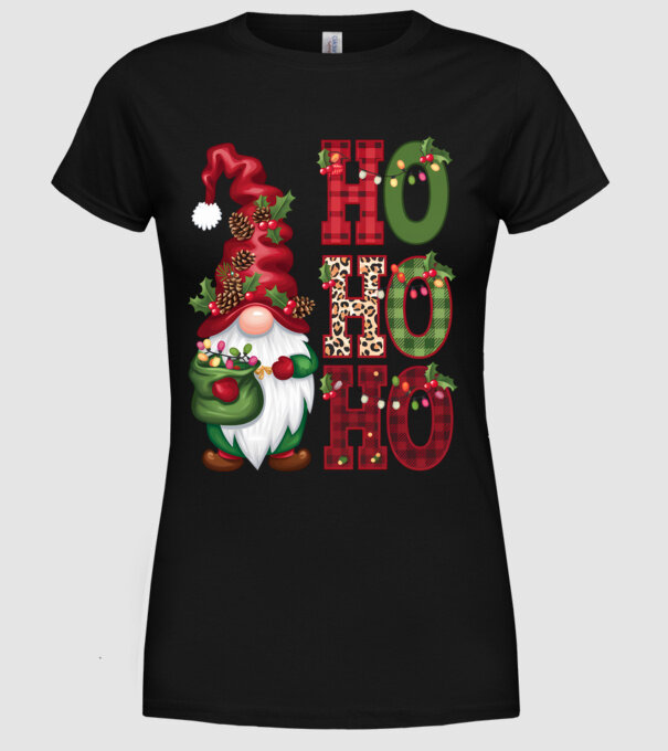 HOHOHO Gnome model negru pe tricou
