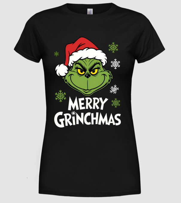 Merry Grinchmas Negru model negru pe tricou