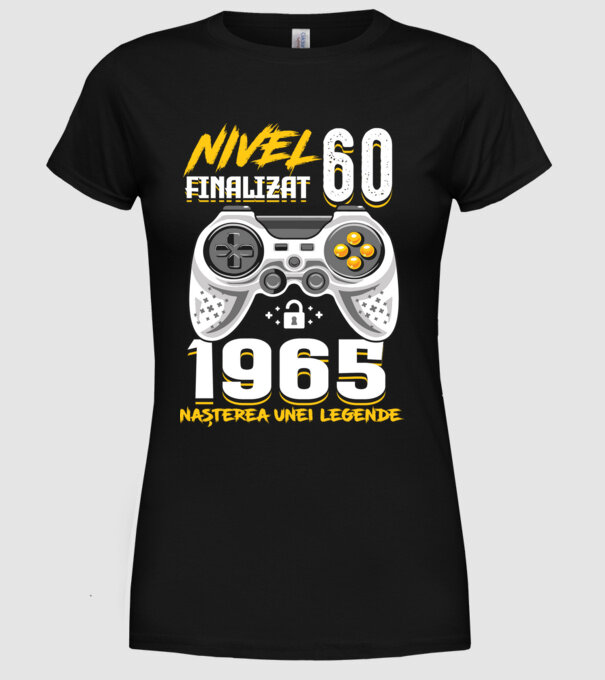 Nivel Finalizat 60 1965 model negru pe tricou