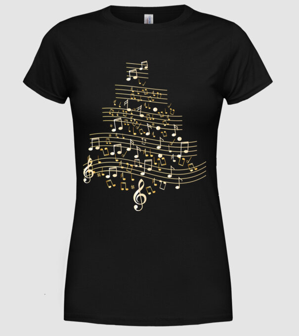 note de Crăciun model negru pe tricou