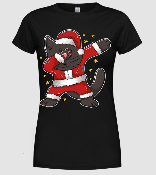 Pisică Dab model negru pe tricou