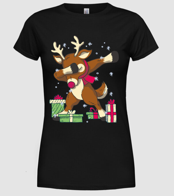 Rudolph DAB model negru pe tricou