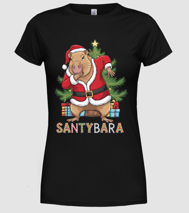 Santybara model negru pe tricou