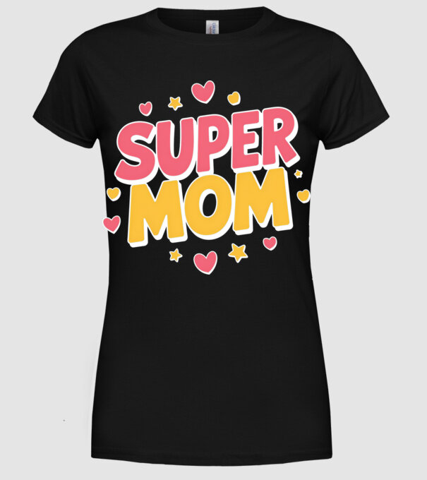 Super Mom Negru model negru pe tricou