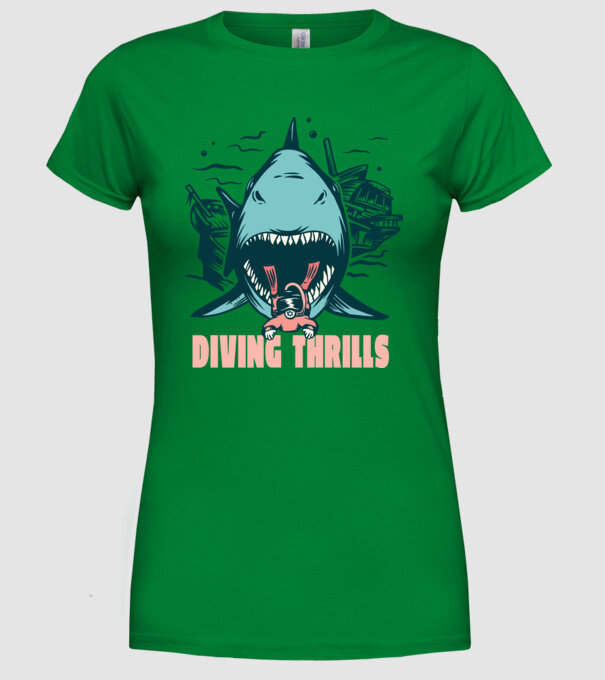 Scufundarea este periculoasă model verde pe tricou