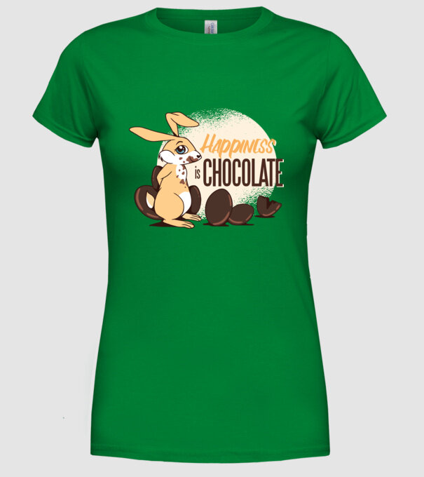 Fericirea este ciocolata model verde pe tricou