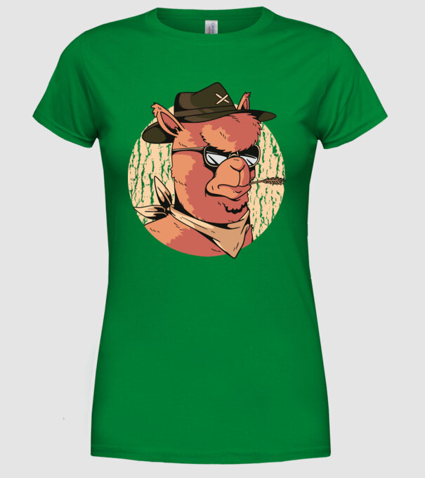 Alpaka model verde pe tricou