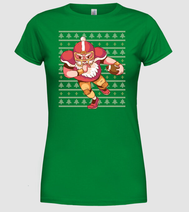 Fotbal american Moș Crăciun Touchdown Touchdown tricou Pulover urât cu model model verde pe tricou