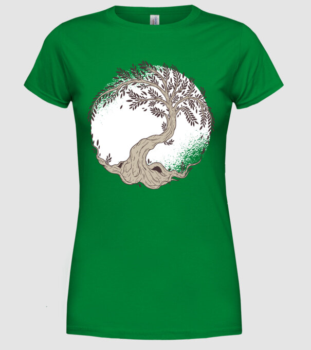 Copacul vieții model verde pe tricou
