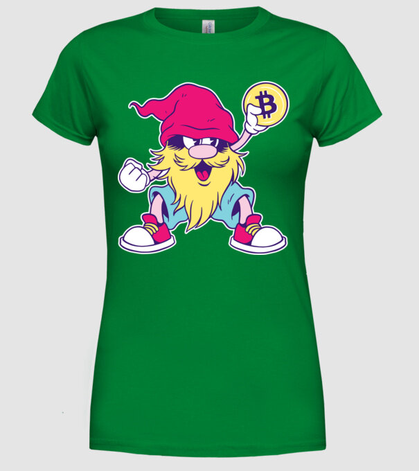 Pitic Bitcoin model verde pe tricou