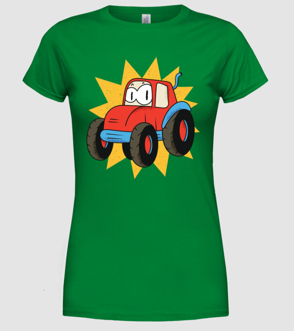 Tractor drăguț pentru copii model verde pe tricou