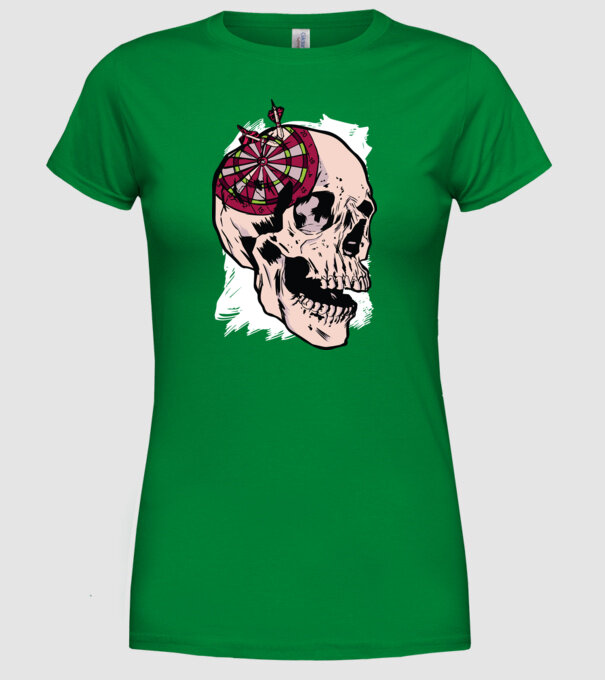 Craniu Darts model verde pe tricou