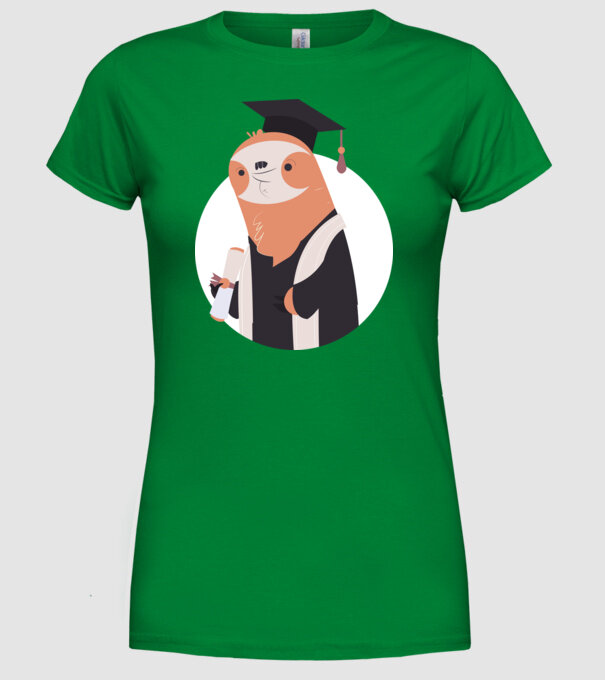 Leneș cu diplomă pentru absolvire model verde pe tricou