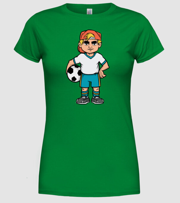 Băiat Fotbalist model verde pe tricou