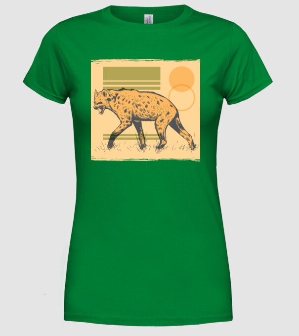 Hienă model verde pe tricou