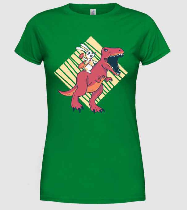 Dinozaur de Paște model verde pe tricou