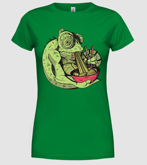 Cameleon cu paste model verde pe tricou