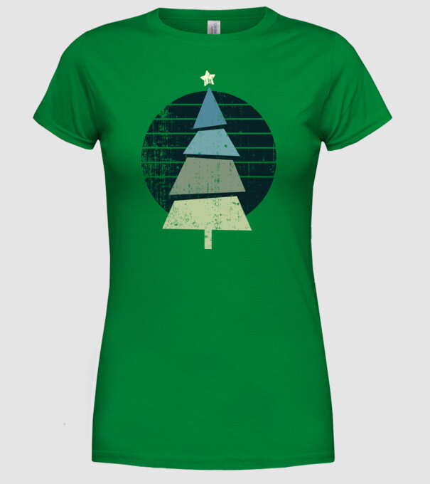 Pom de Crăciun model verde pe tricou