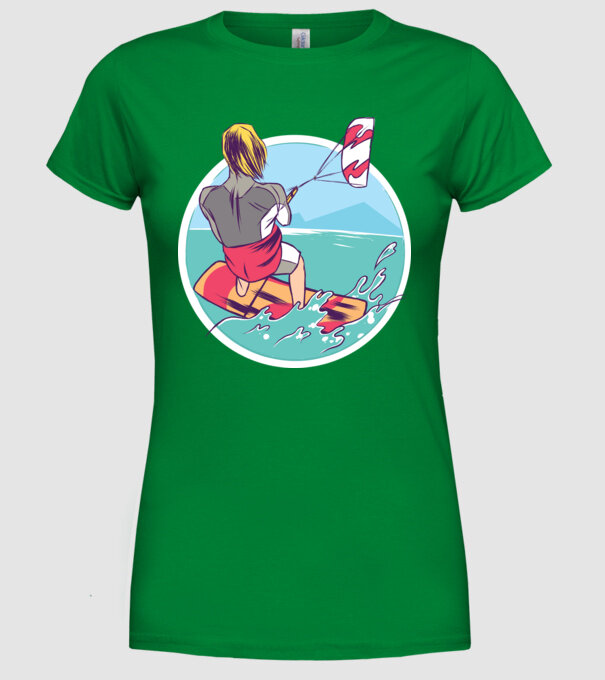 Kite Surf model verde pe tricou