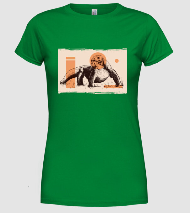 Șopârlă dragon de Komodo model verde pe tricou