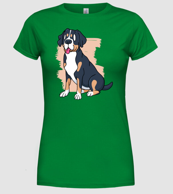 Câine model verde pe tricou