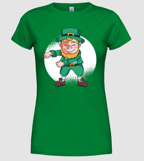 Leprechaun Floss - St. Patrick DAB dans model verde pe tricou