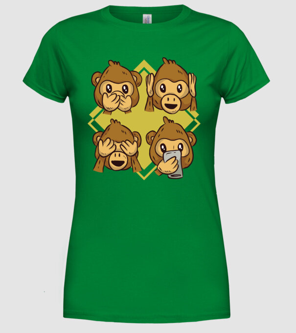 Icoane maimuță model verde pe tricou