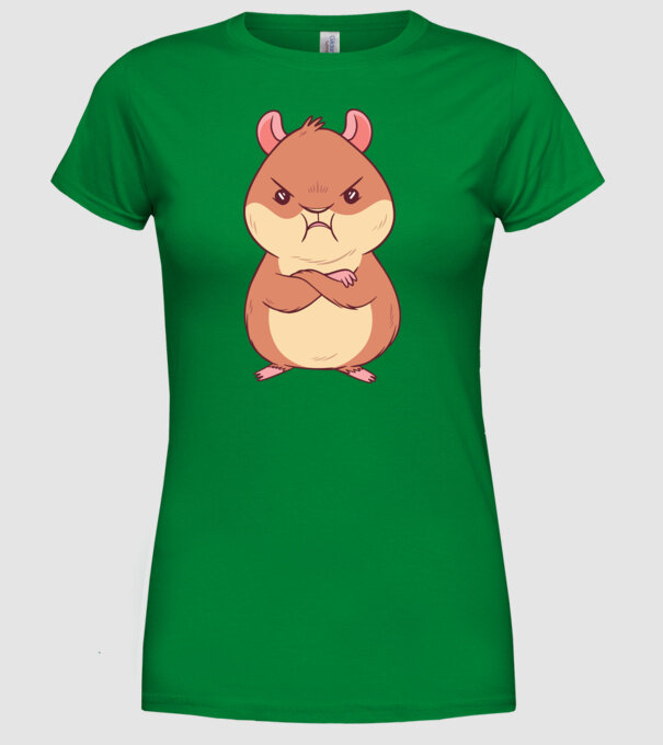 Hamster furios model verde pe tricou
