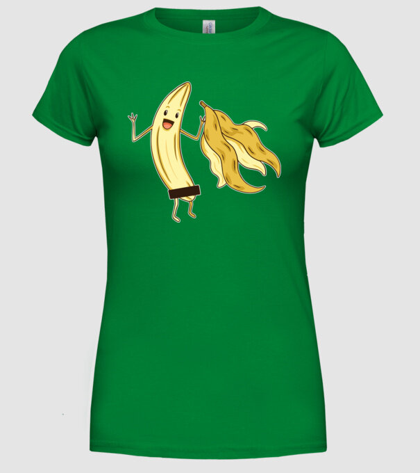 Banană goală model verde pe tricou