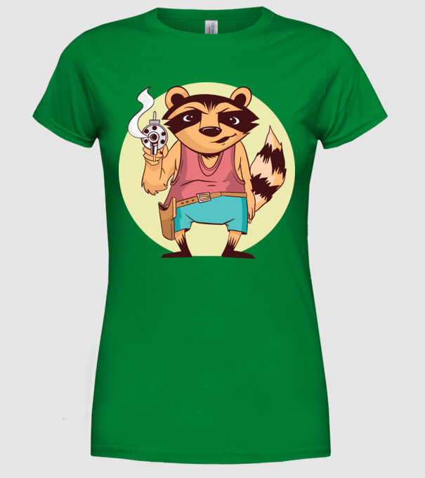 Raton cu armă model verde pe tricou